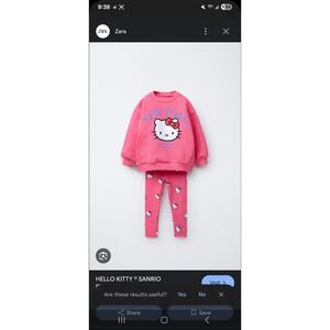 ZARA HELLO KITTY SANRIO SWEATSHIRT AND RIBBED LEGGINGS SET Girls 6 years